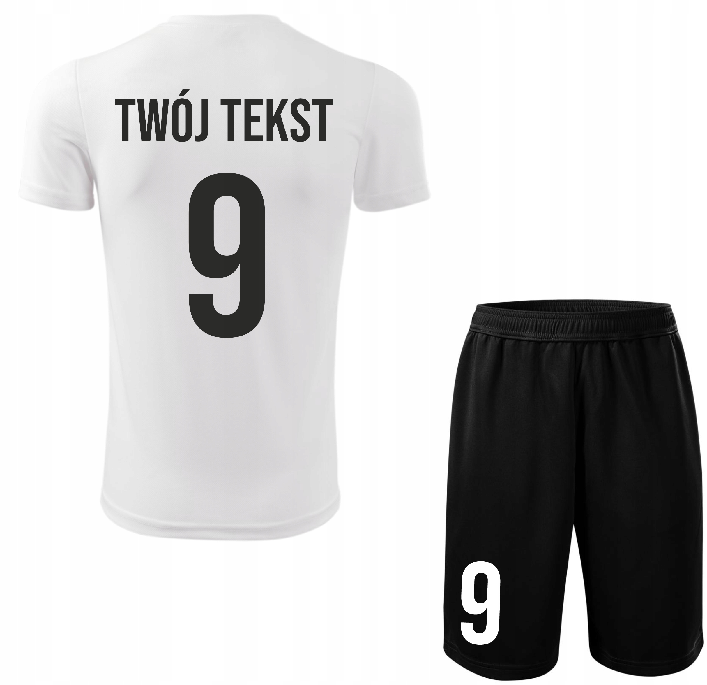 Strój piłkarski Własny Napis i Numer komplet sportowy Własne Imię na Wf 122