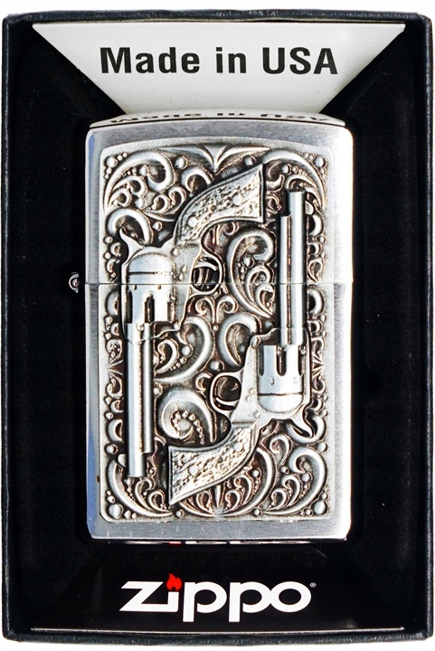 Zapalovač Zippo Revolver Emblem 2001654 Větruodolný benzínový