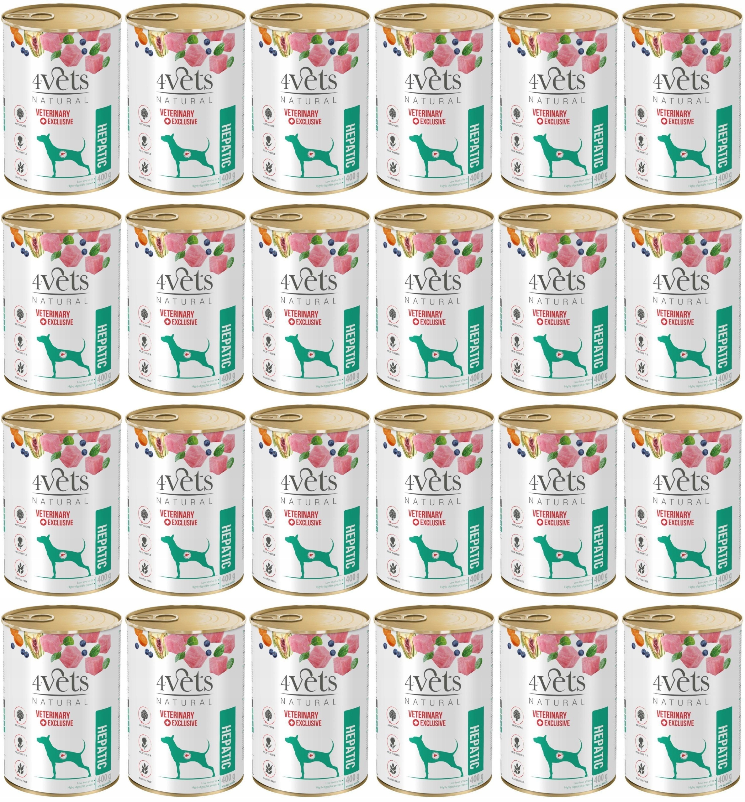 Levně 4Vets Natural Dog Hepatic 24 konzerv 400 g