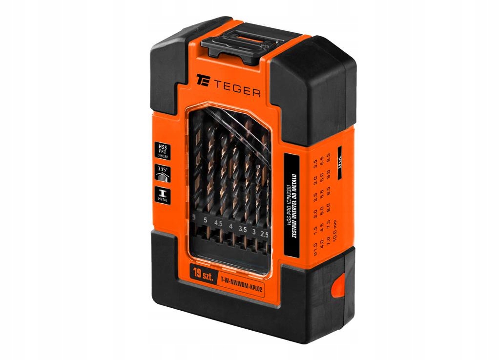 Zestaw wierteł do metalu Hss Pro (din 338) (19 Szt.) Teger