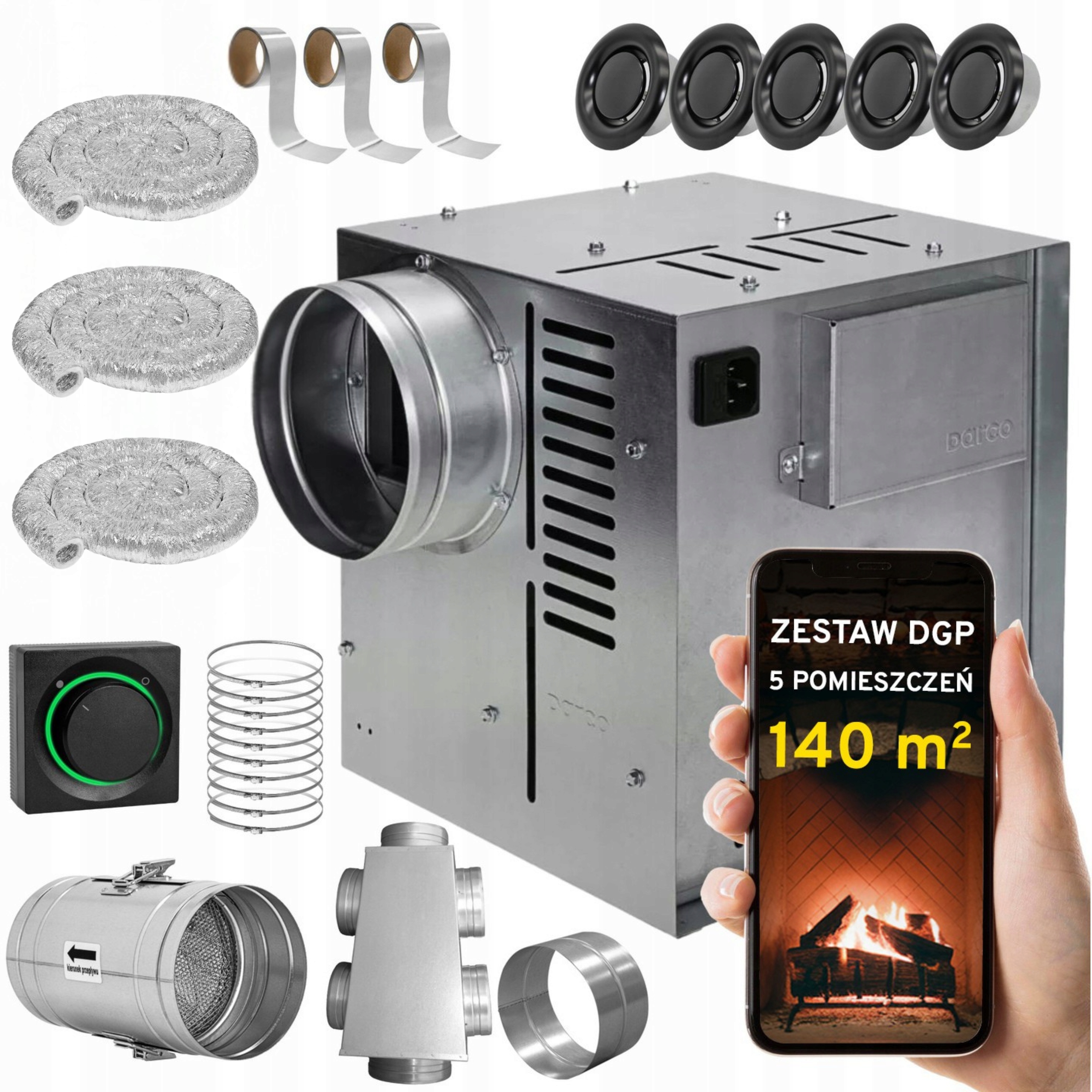 Komínová Turbína Ventilátor Komínový Set Dgp 5 miestností 140 m2