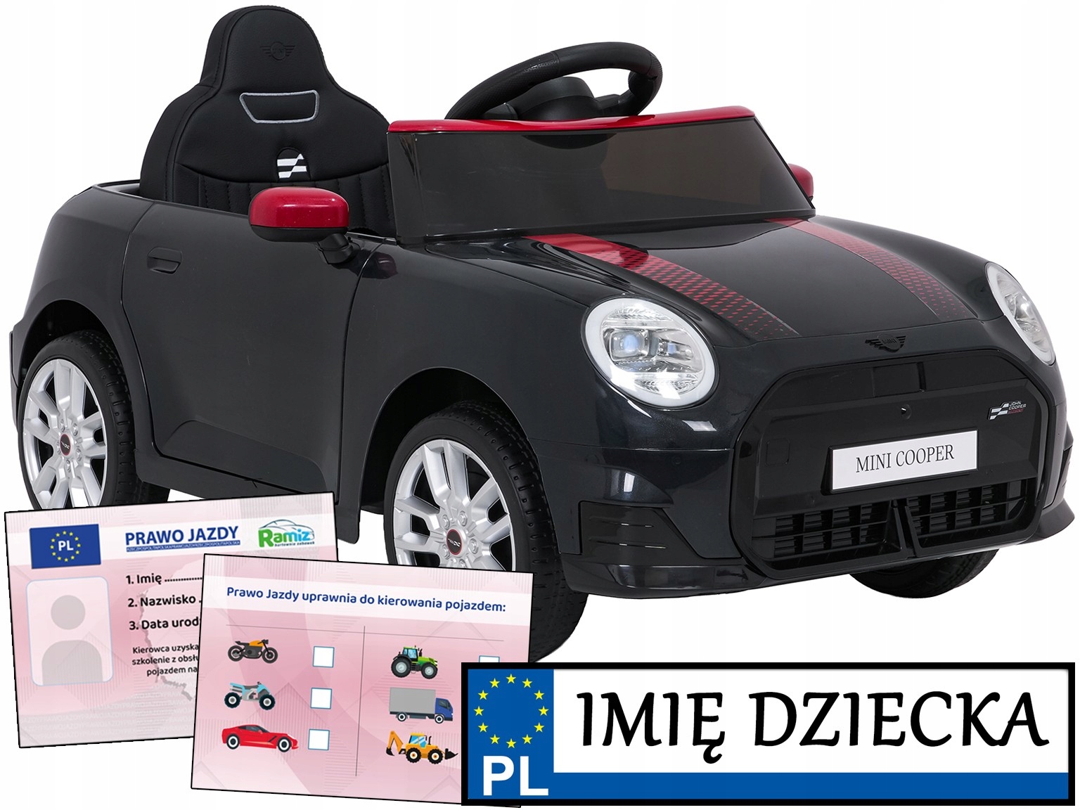 autko na akumulator Mini Cooper pilot Samochód Na Roczek