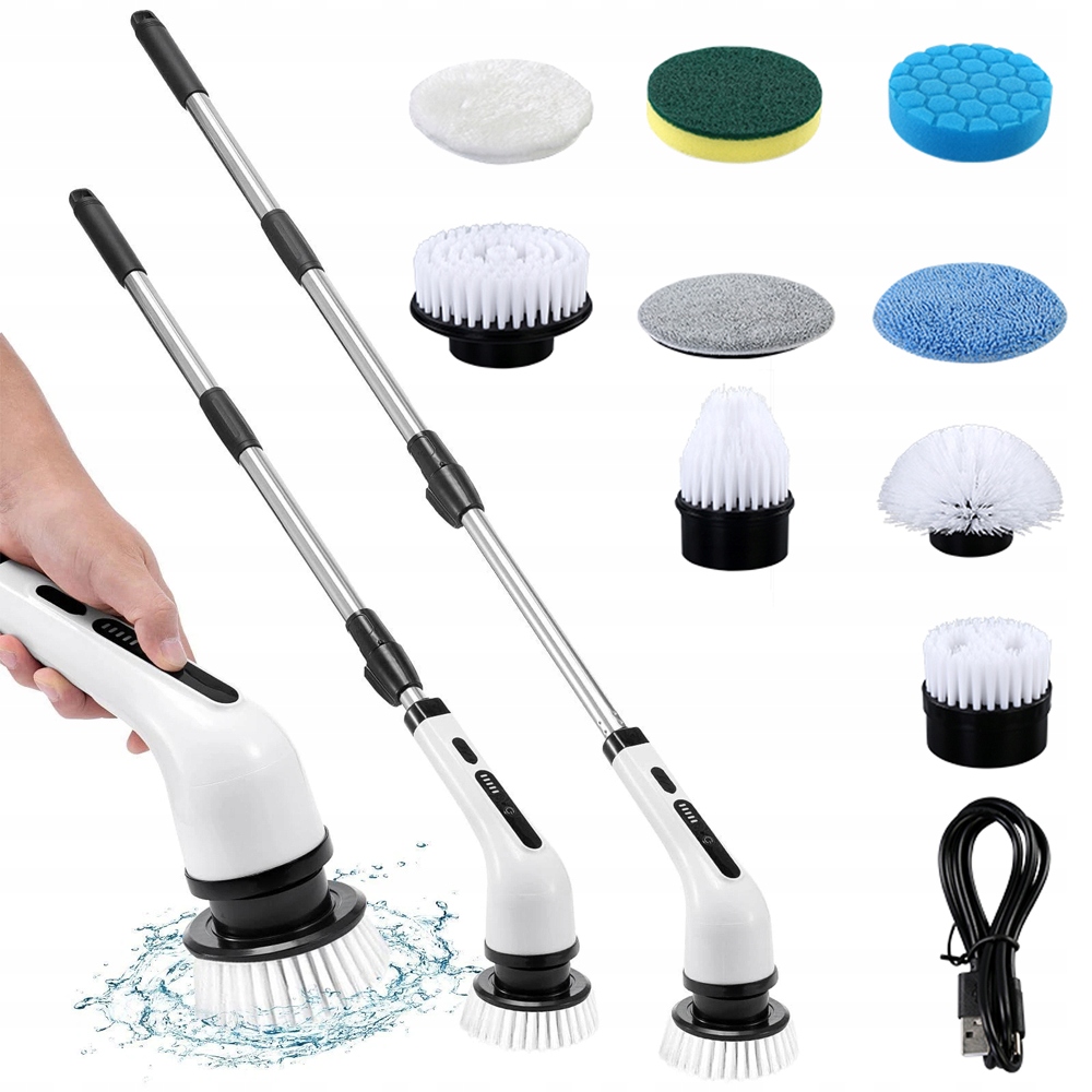 Levně Elektrický Rotační Kartáč Na Čištění, Bezdrátový, Nastavitelný, 9V1