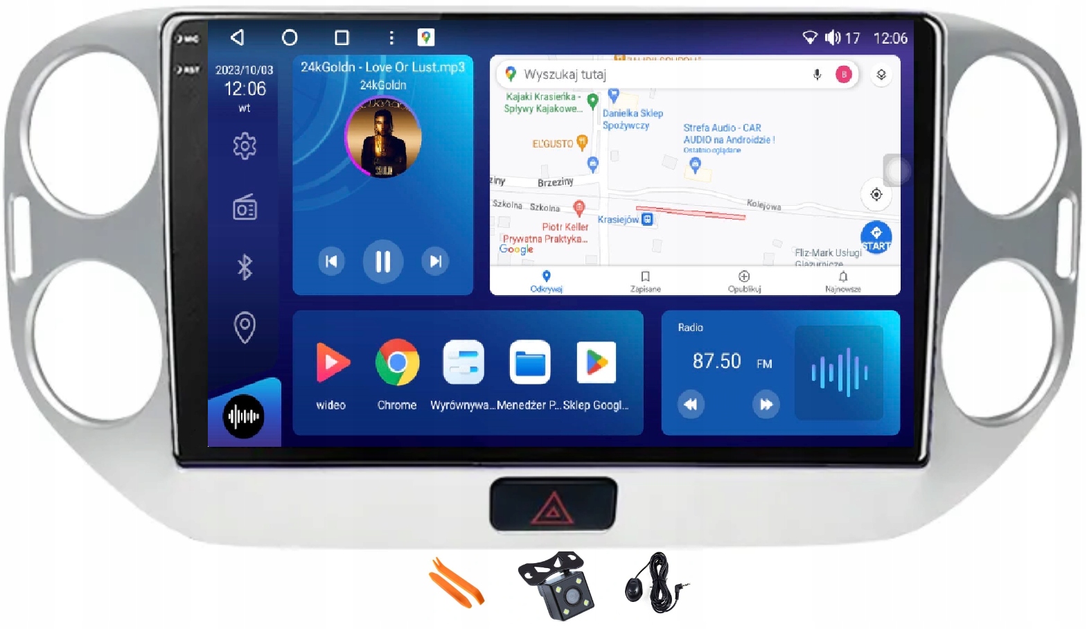 Rádio Android Navigácia VQ230 Qled Carplay Lte Gps Dsp Vw Tiguan 1 06-16
