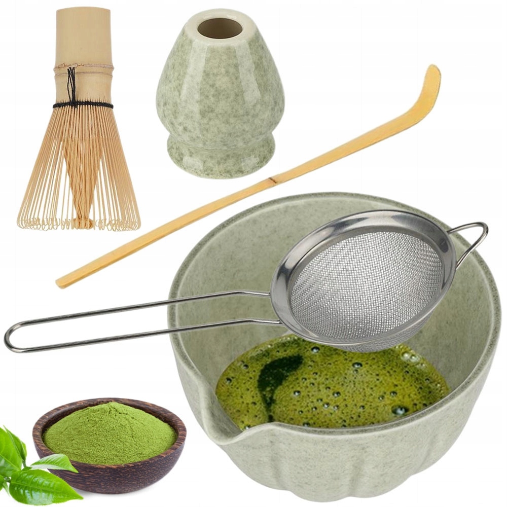 Levně Porcelánová sada na matchu s výlevkou Protiskluzová miska Dárek