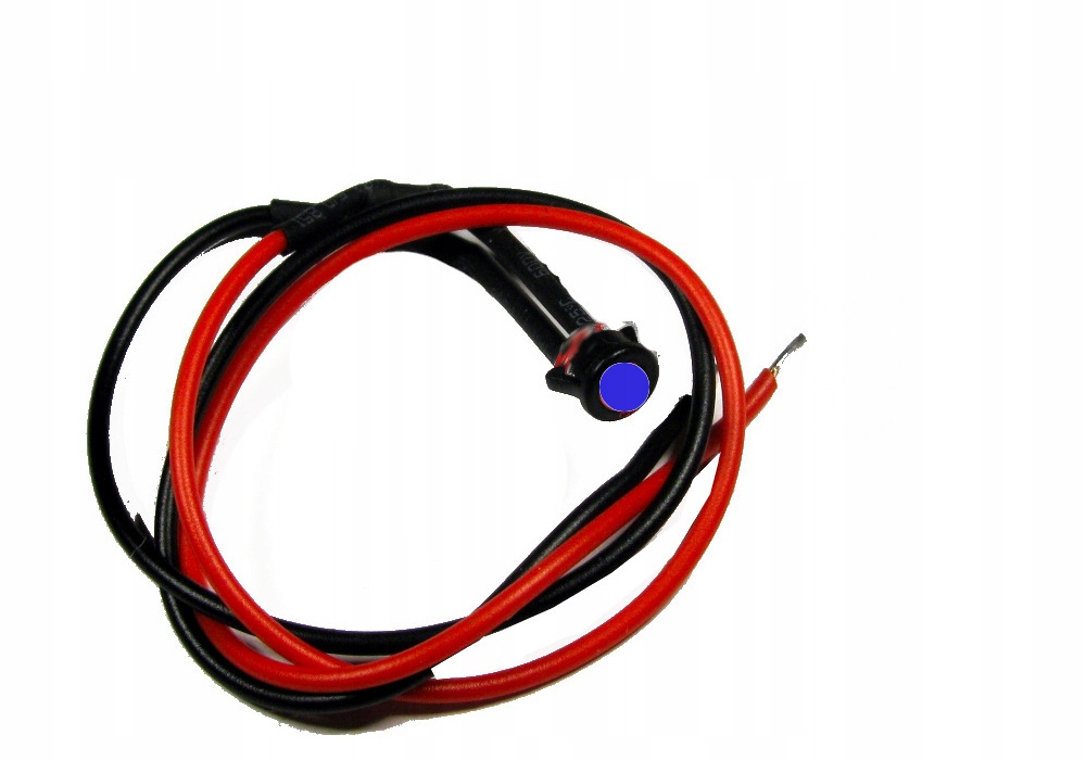 

Kontrolka led 5mm 12V niebieska mat 20cm 2szt