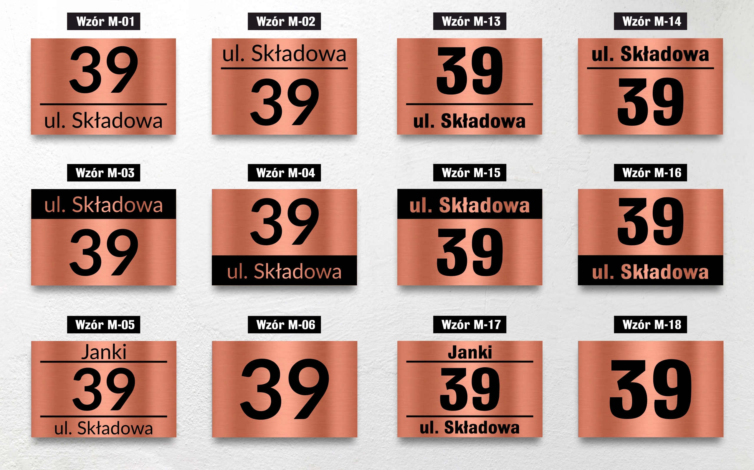 Tabliczka ADRESOWA ALUMINIOWA MIEDZIANA Numer domu Kod producenta TAB-PER-MDZ