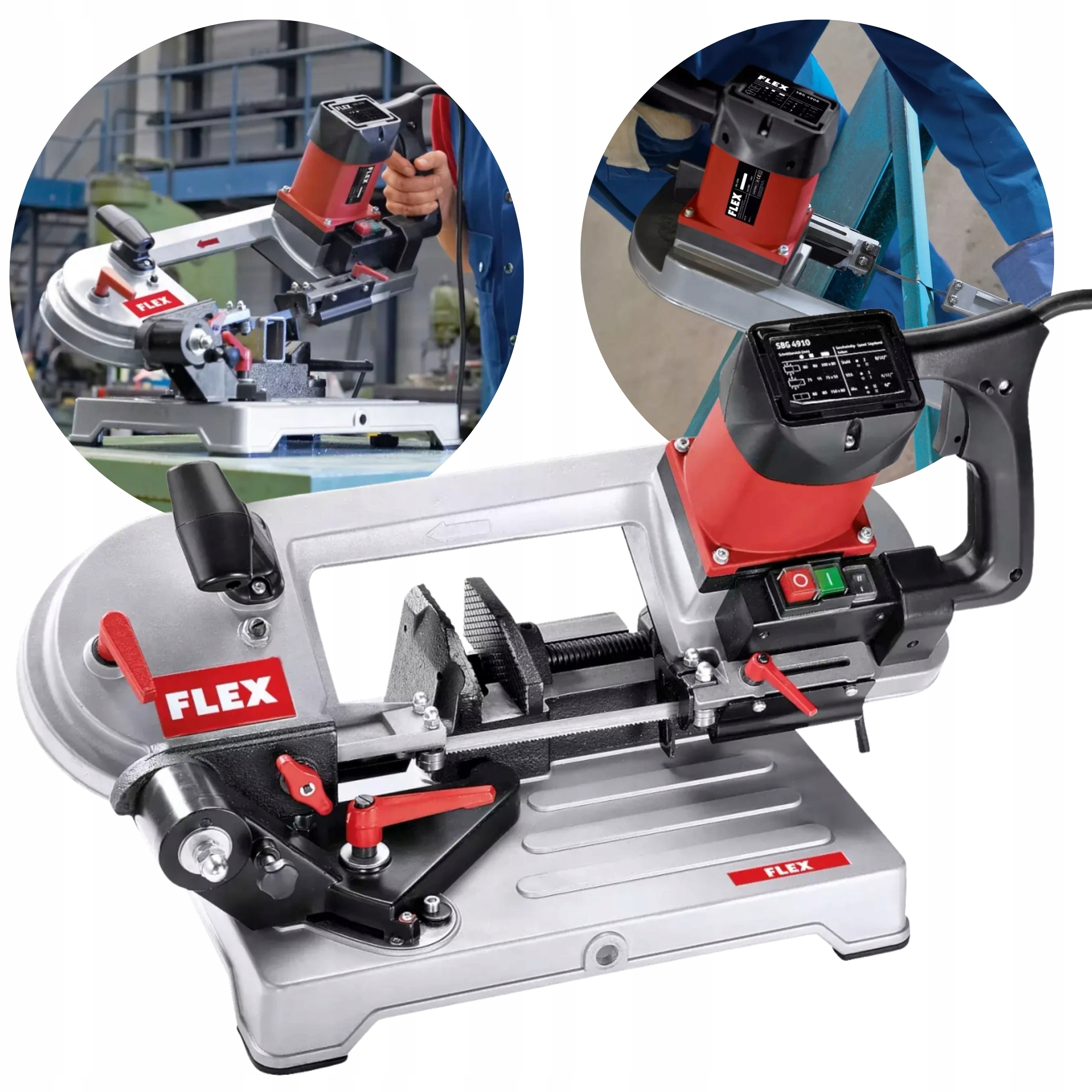 Pilarka Taśmowa Z Ruchomą Ramą Sbg 4910 850W 0-45 Flex 390518