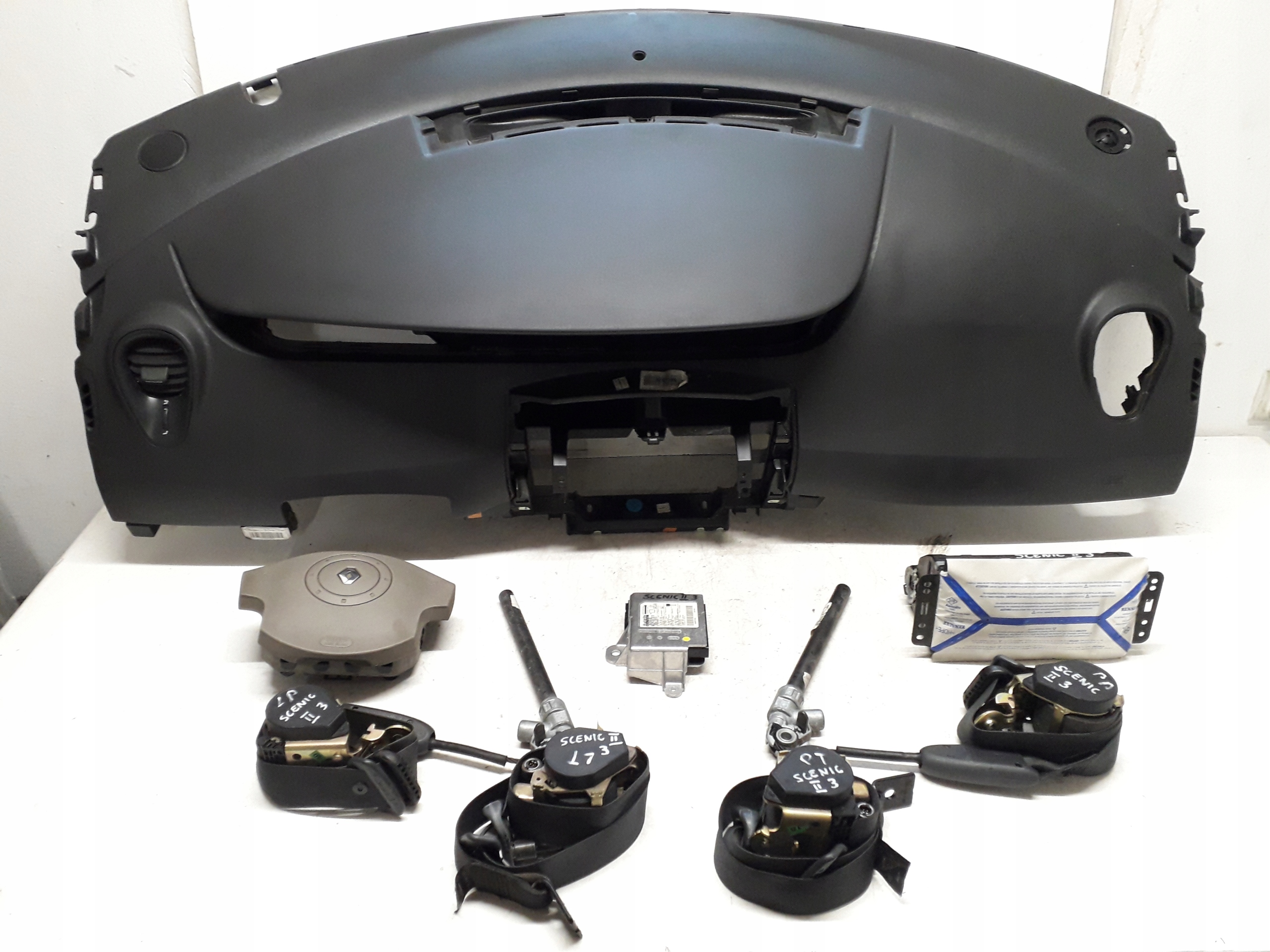 RENAULT SCENIC 2 II 03- KONSOLA DESKA PODUSZKI SENSOR AIRBAG PASY