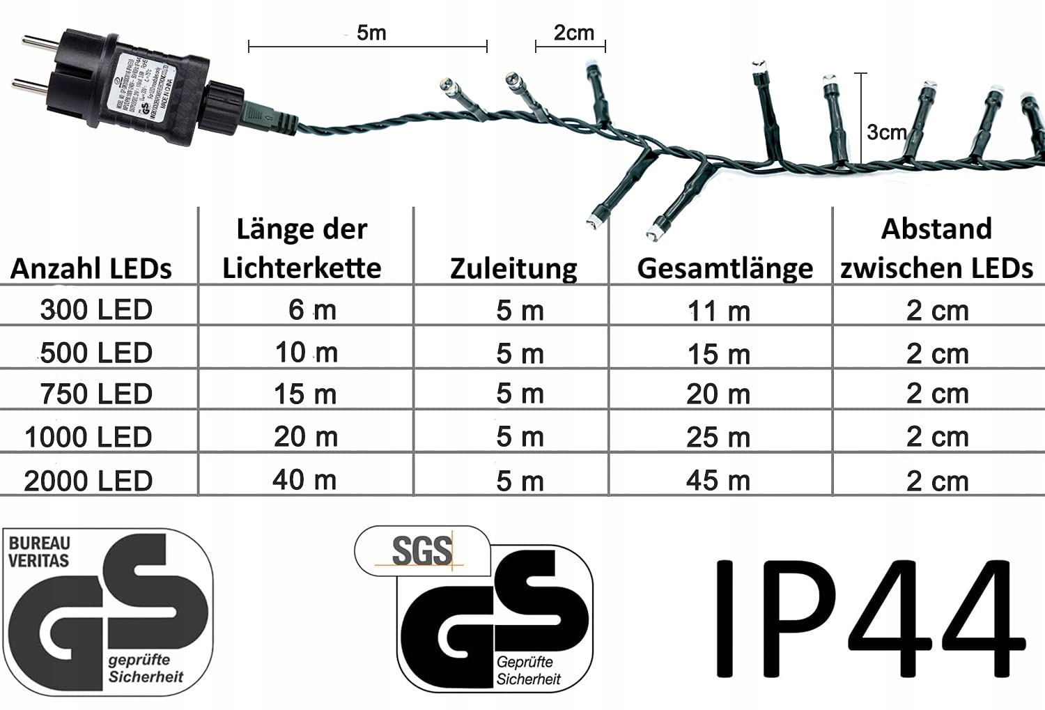 Gresonic Dekoracyjne Lampki Choinkowe 750 LED 15m — miniatura 2