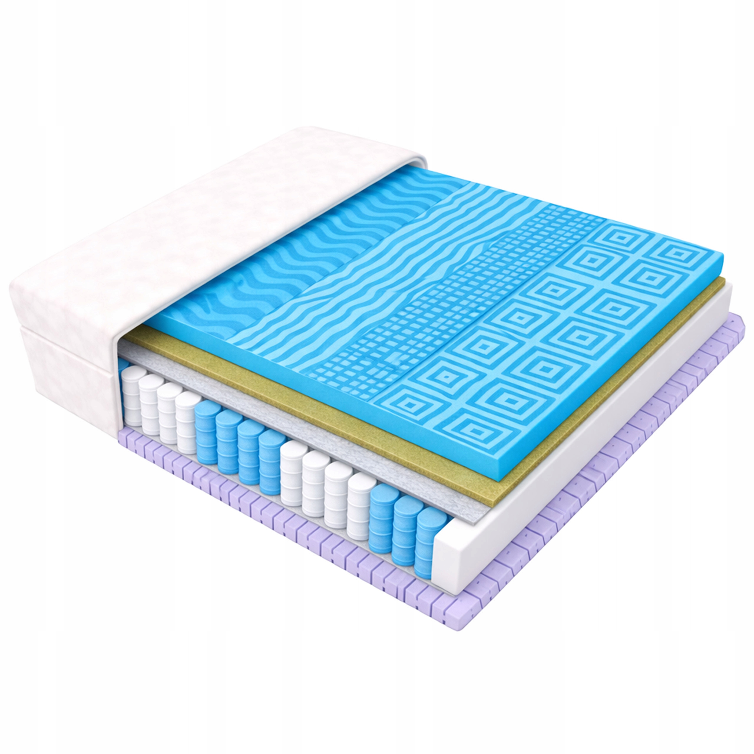 Matrac Conti v tvare taštičky 120x180 7 zón s morskou trávou, pružný H3 H4