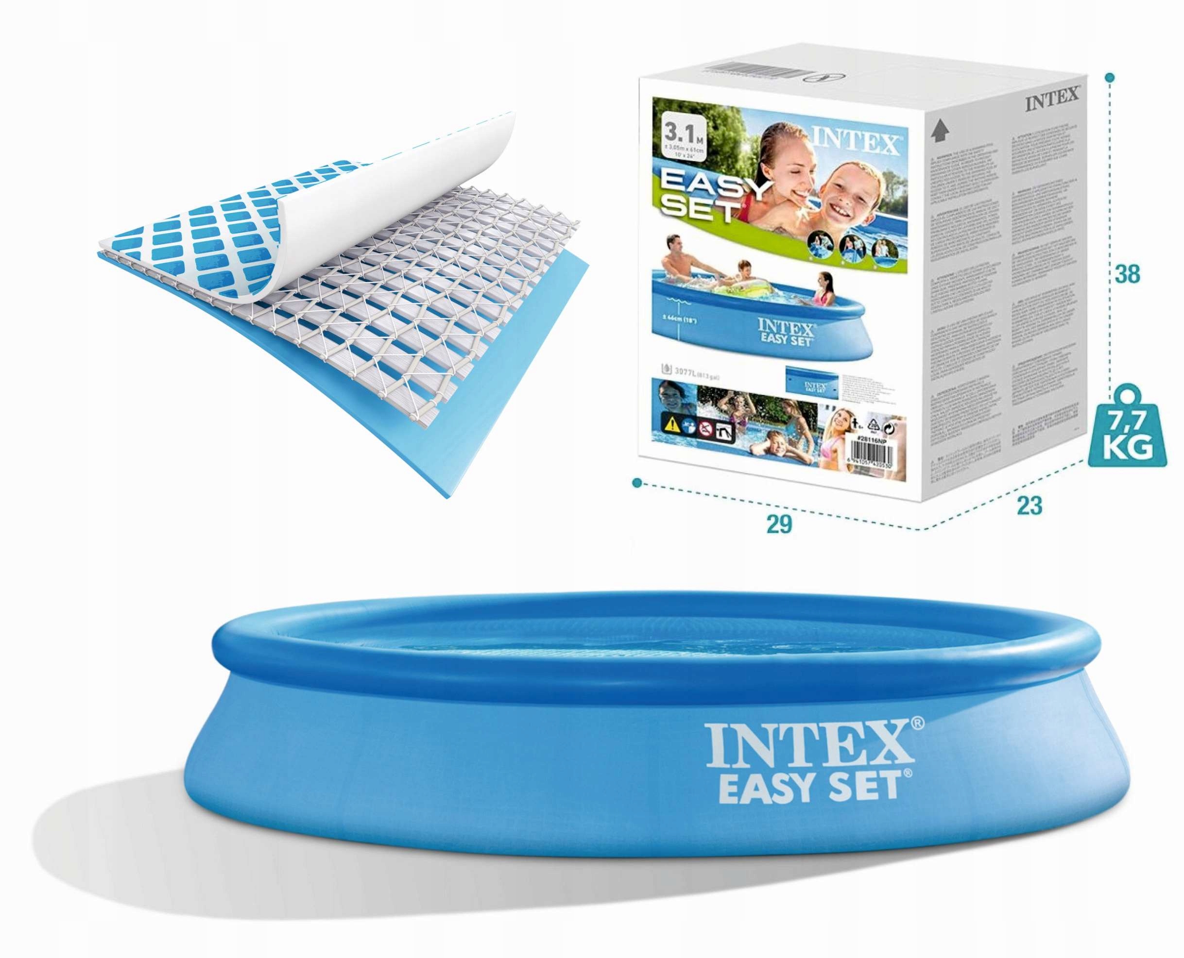 Basen Ogrodowy Intex 28116 Rozporowy 305x61cm Model #28116NP Wiek 6+ Lat