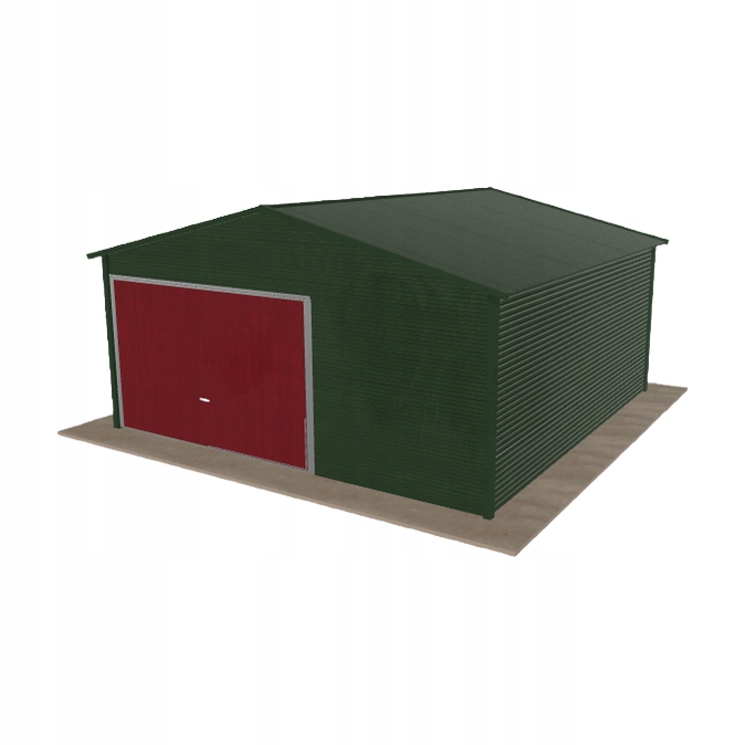 Plechová garáž 5x5 m jednopolohová, dvoupolohová, zelená