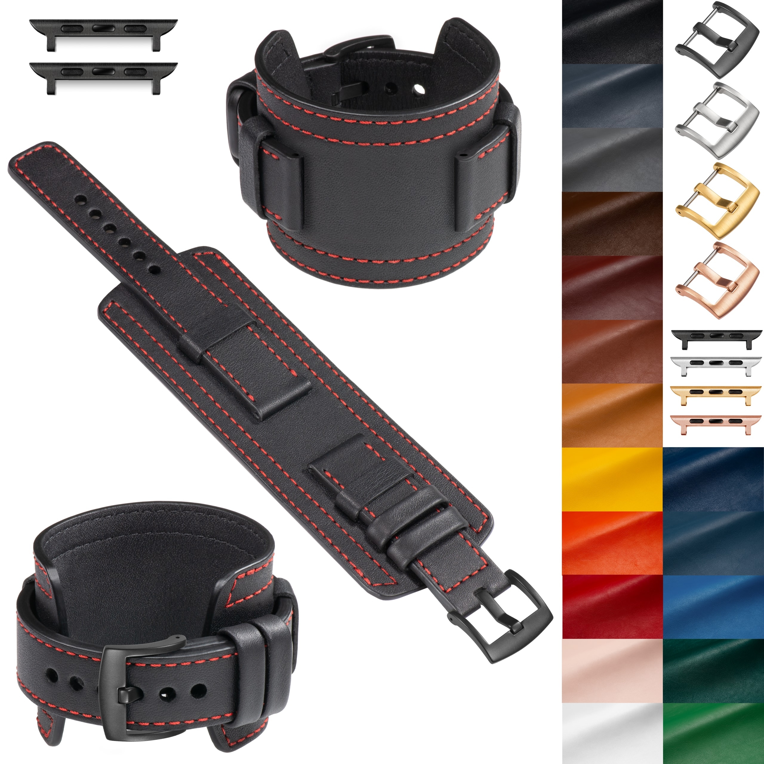 Pásek s podložkou pro Apple Watch Ultra 49 mm 8-1 Se 45/44 kožený 18-24 mm