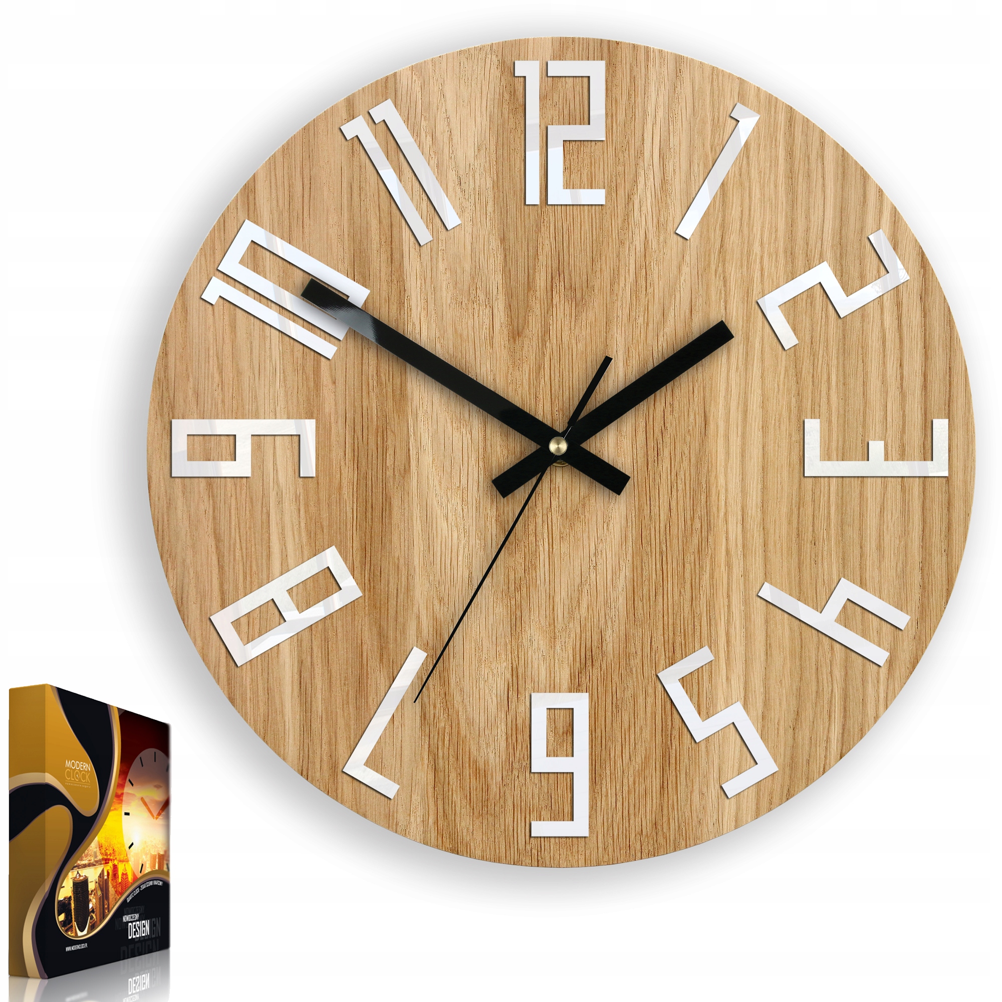 Dřevěné Nástěnné Hodiny Slim Černé Unikát Novinka