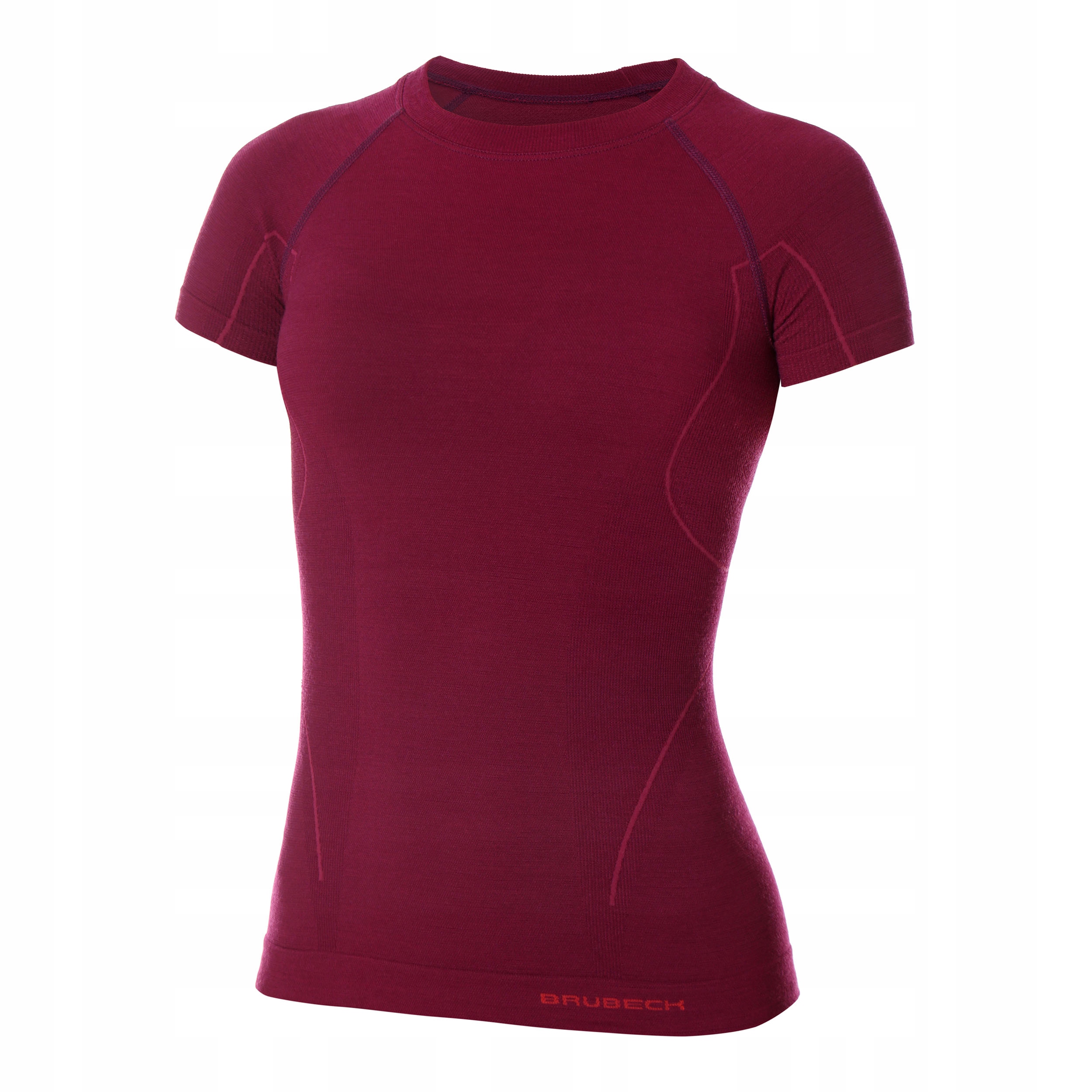 Koszulka Brubeck Active Wool damska śliwkowa S