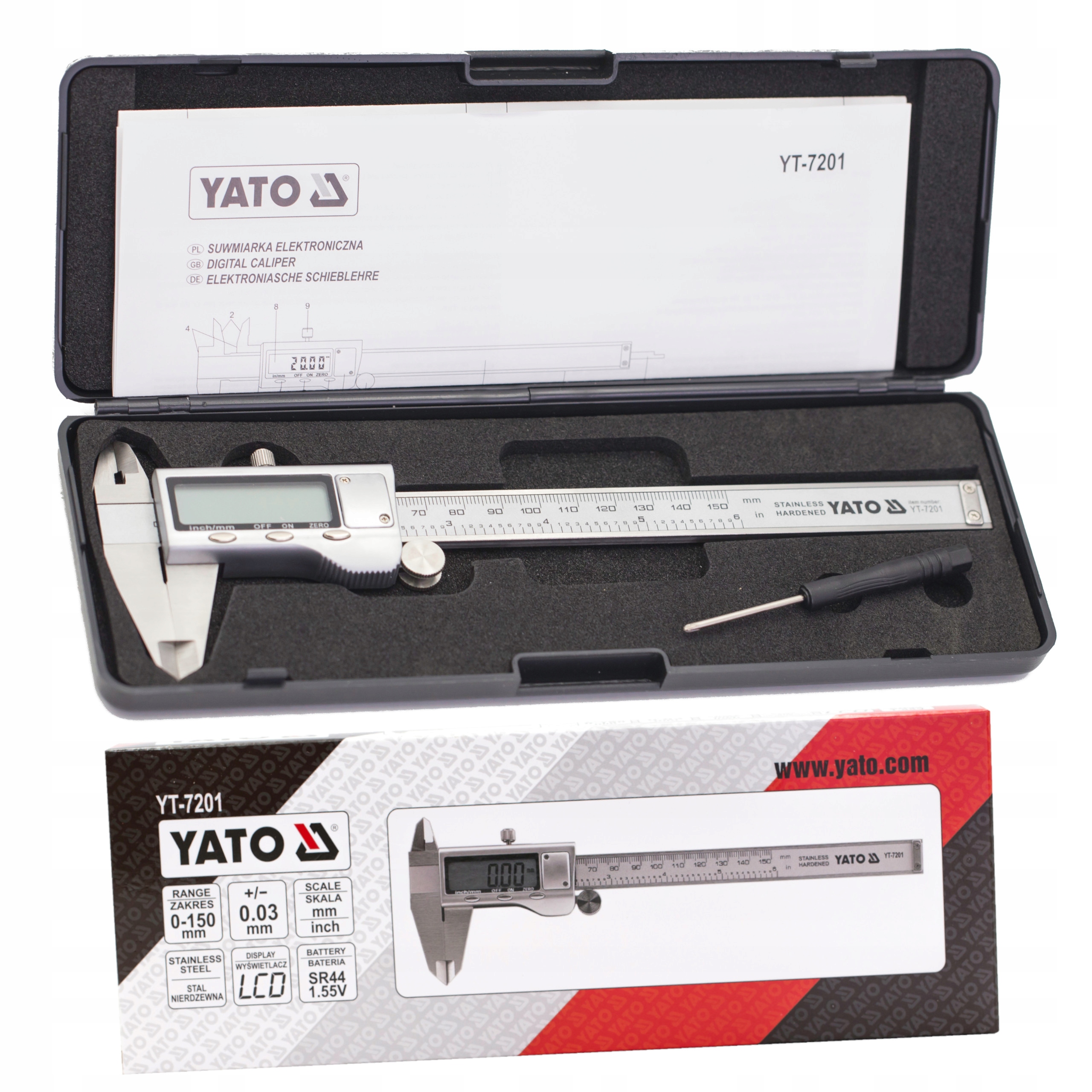 SUWMIARKA ELEKTRONICZNA YATO YT-7201-150 mm BOX