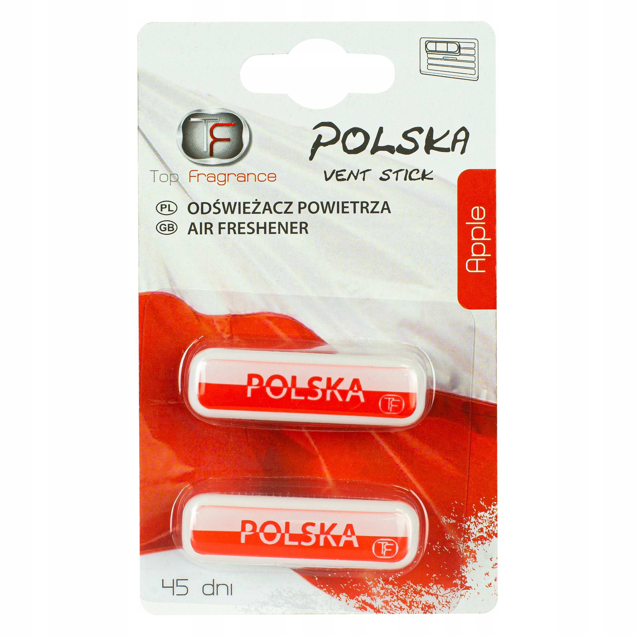 

2X Zapach Samochodowy Kibic Polska Klips Apple