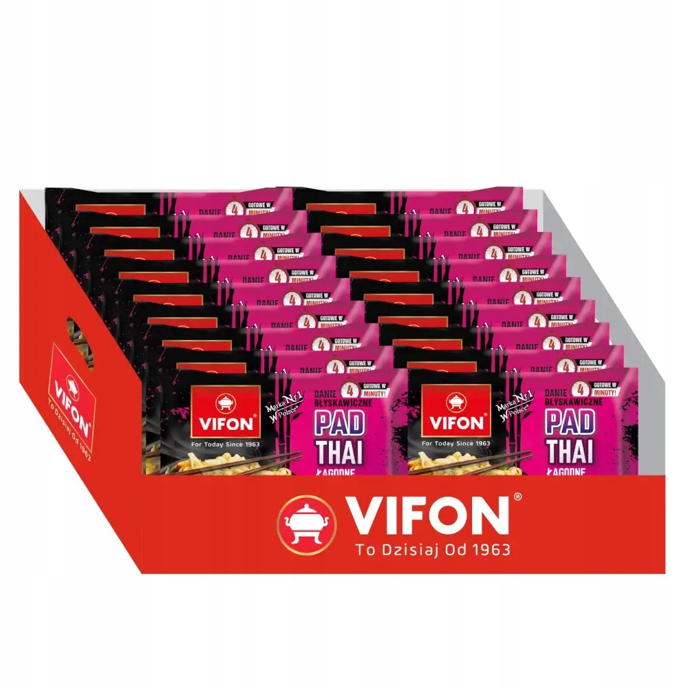 Zestaw dań Pad Thai o smaku kurczaka z nudlami pszennymi 18 x 90G Vifon