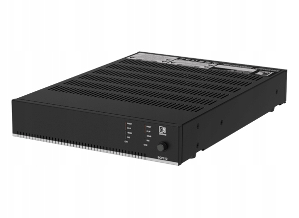 Kompaktní dvoukanálový výkonový zesilovač Audac SCP212 4 Ohm 70/100V