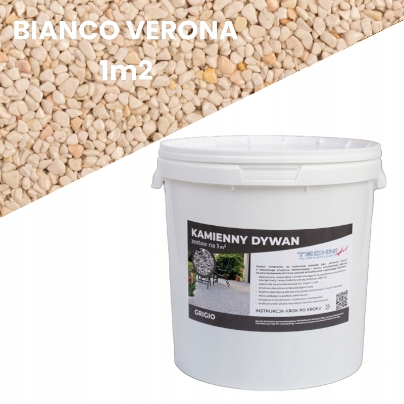 Kamenná podlaha koberec sada na 1 m2 Bianco Verona