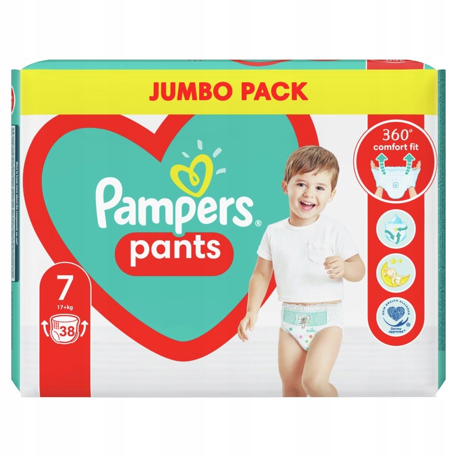 Pampers Pants, pieluchomajtki, Rozmiar 7 , 38szt.
