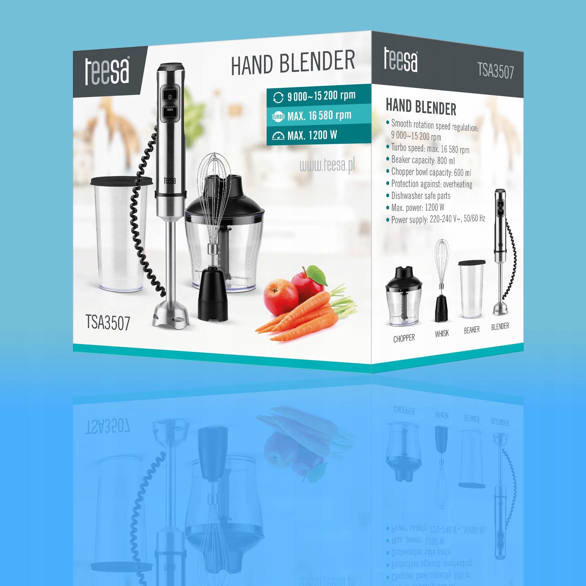 Blender TURBO Robot Rozdrabniacz 3w1 Teesa 1200W