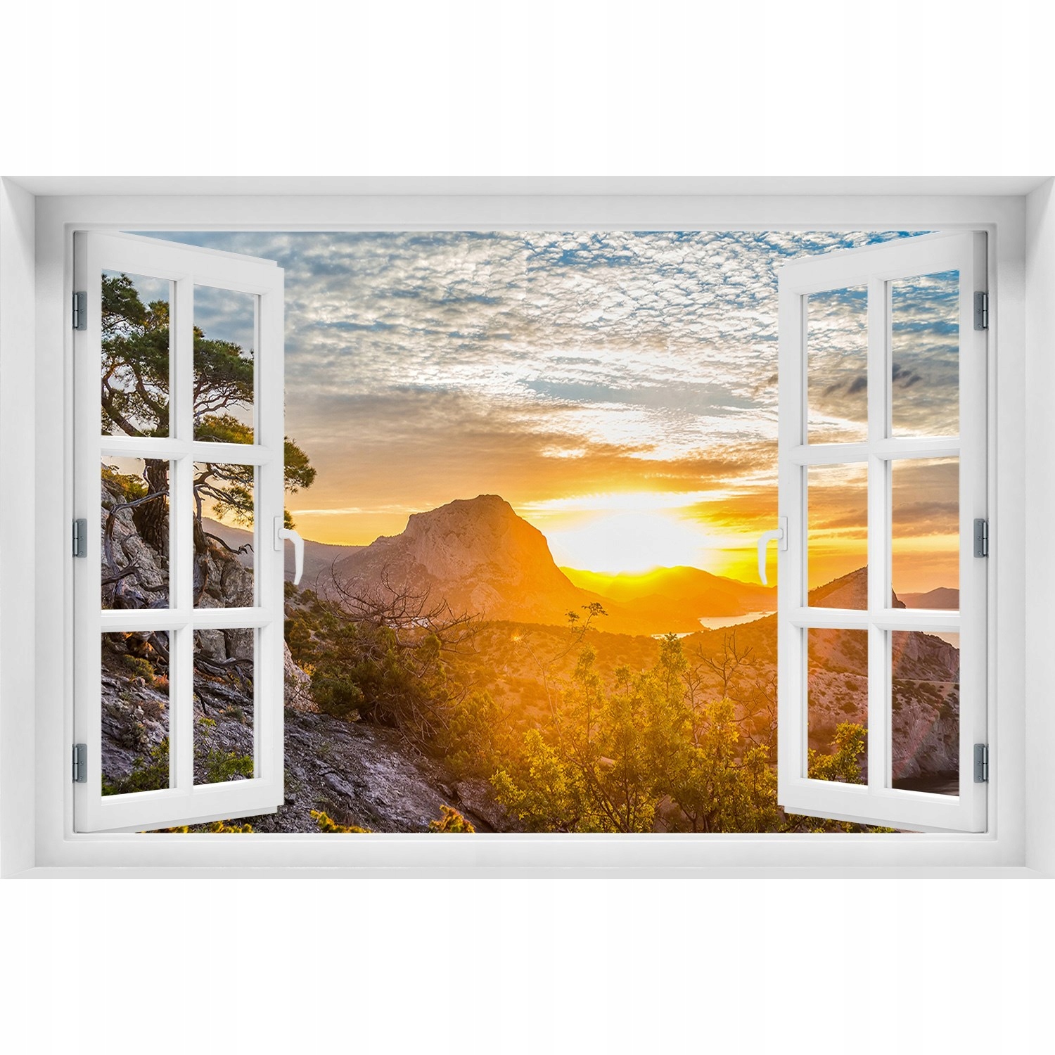 

Naklejka 3D Okno na ścianę Zachód słońca 90x60