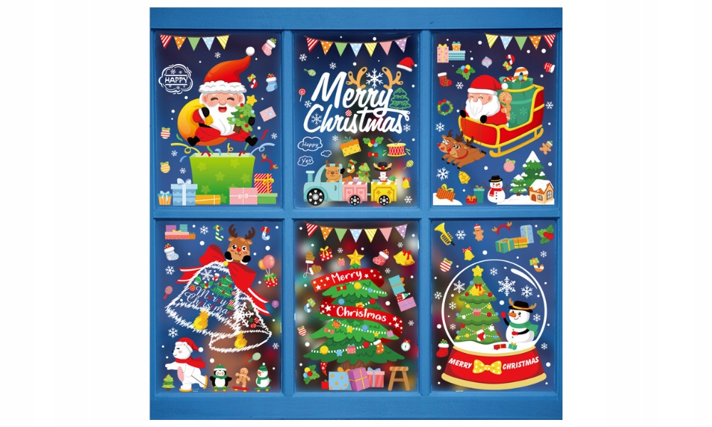 NAKLEJKI ŚWIĄTECZNE BOŻONARODZENIOWE OZDOBY NA OKNO SZYBĘ ŚNIEŻYNKI ŚWIĘTA Stan opakowania oryginalne