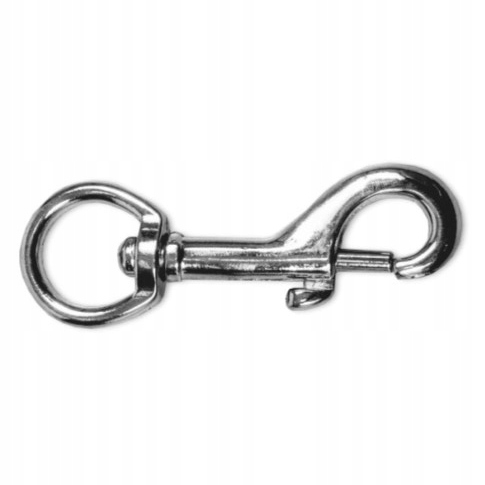 Karabińczyk niklowany Sprężynowy KRĘTLIK F 110 mm