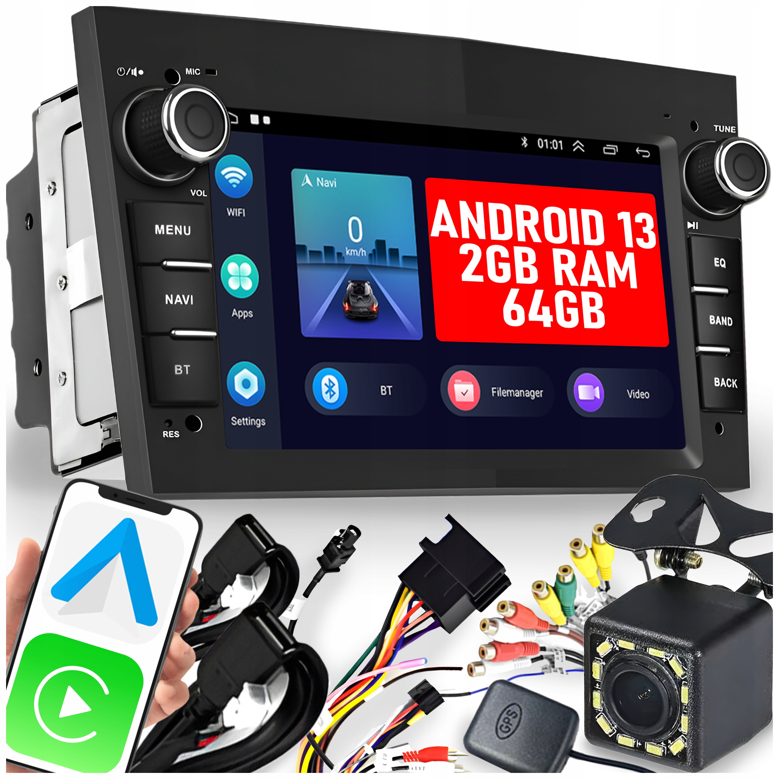 Autorádio pro Opel Carplay Android 13 Gps Wifi Fm Android 2GB/64GB