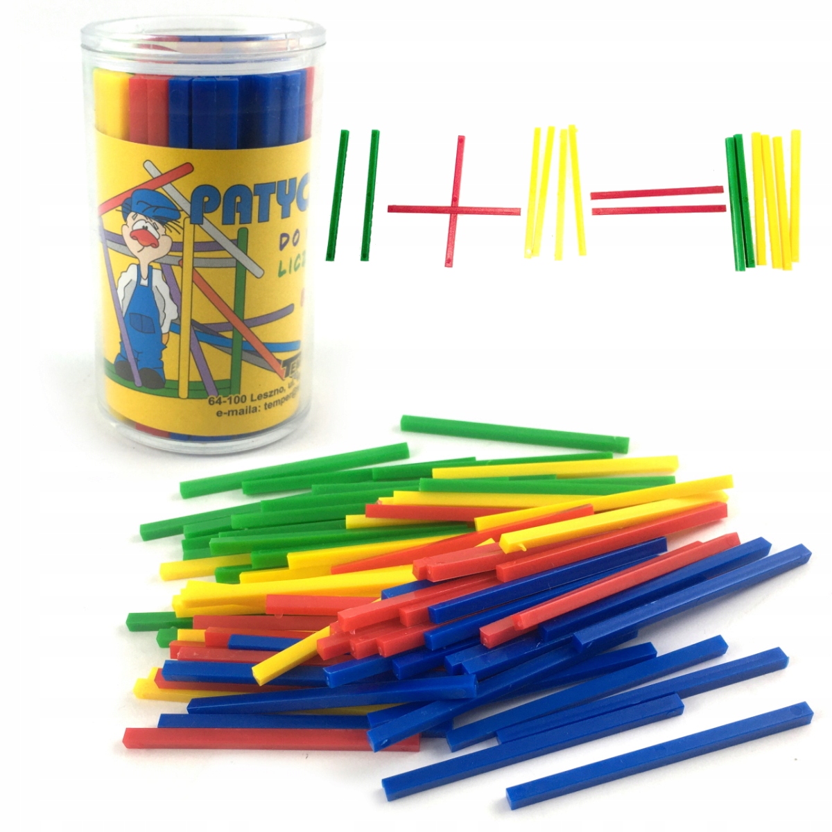 KOLOROWE PATYCZKI DO NAUKI LICZENIA W TUBIE PLASTIKOWE 80 SZT
