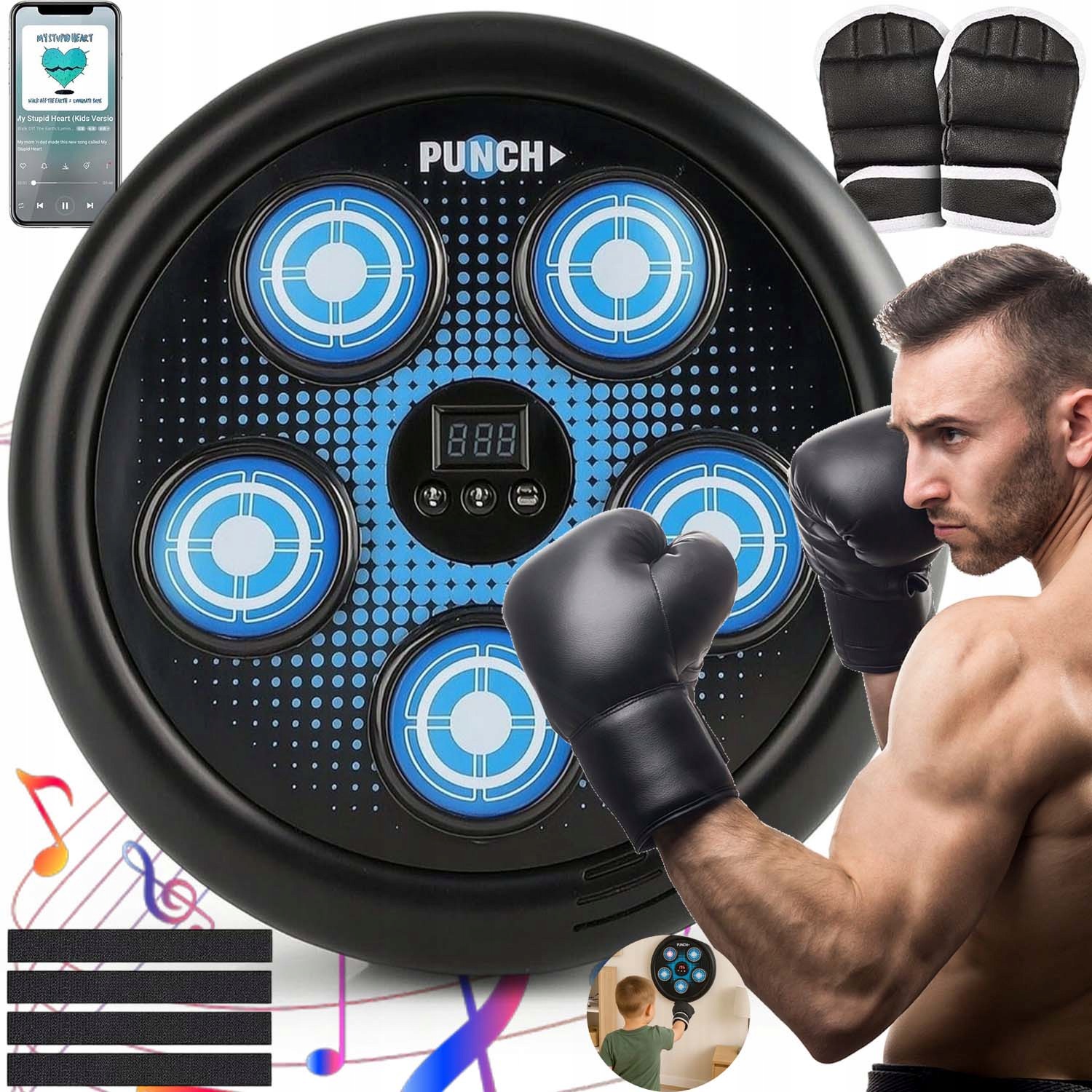Elektronická Hudební Boxovací Deska Boxing Machine Rukavice Pro Děti