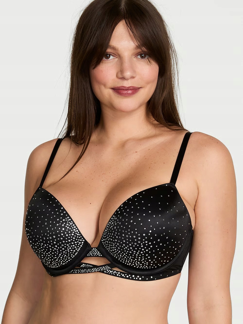 Podprsenka Victoria's Secret push-up černá s zirkony 70C (32C)