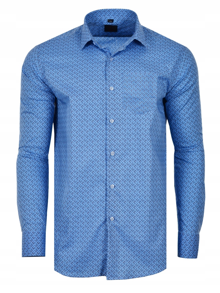 48/49 Košile Vzory Modrá Dlouhá Velká