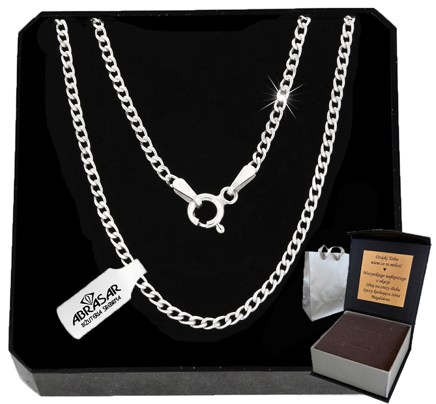 

Srebrny Męski Łańcuszek Pancerka 2mm 45cm Srebro