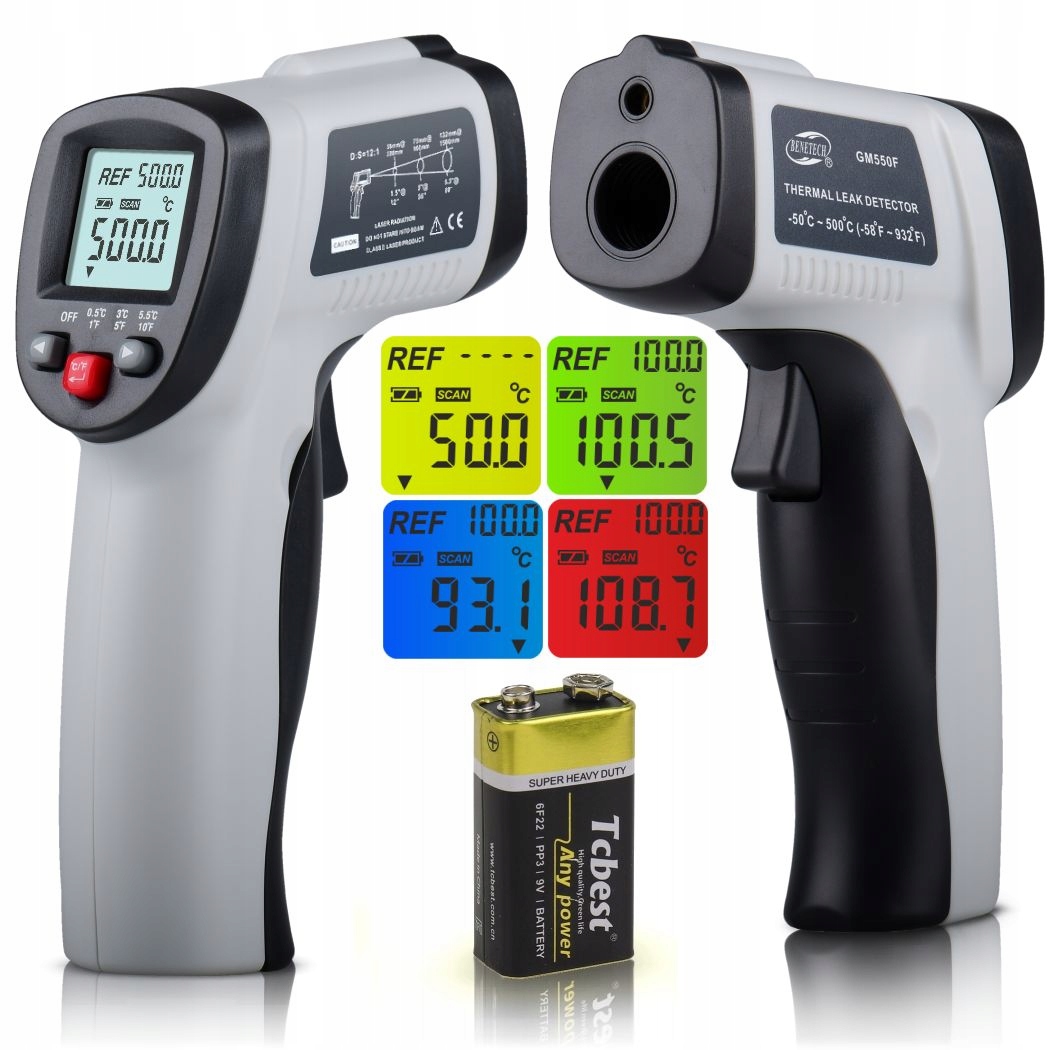 PIROMETR TERMOMETR LASEROWY BEZDOTYKOWY MIERNIK NA PODCZERWIEŃ -50 +500°C