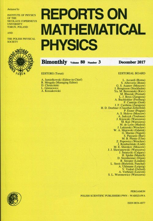 REPORTS ON MATHEMATICAL PHYSICS 80/3 2017 PERGAMON