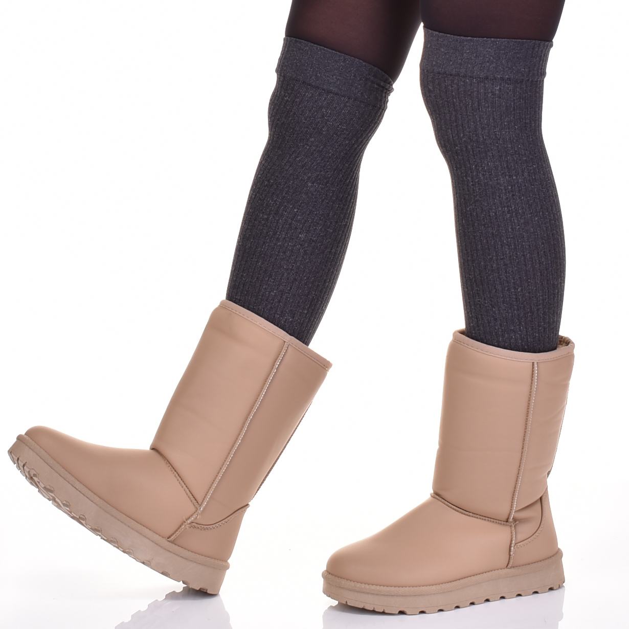 KOZAKI DAMSKIE WYSOKIE OCIEPLANE PUSZYSTYM FUTERKIEM BUTY ZIMOWE Marka inna