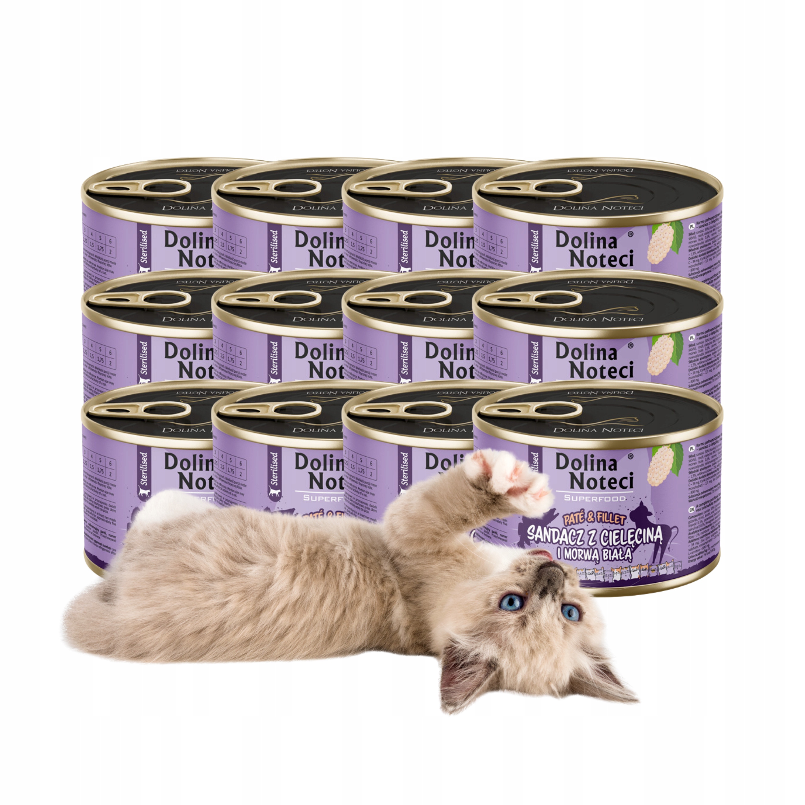 Dolina Noteci Superfood filé pro kočky, candát 12 x 185 g