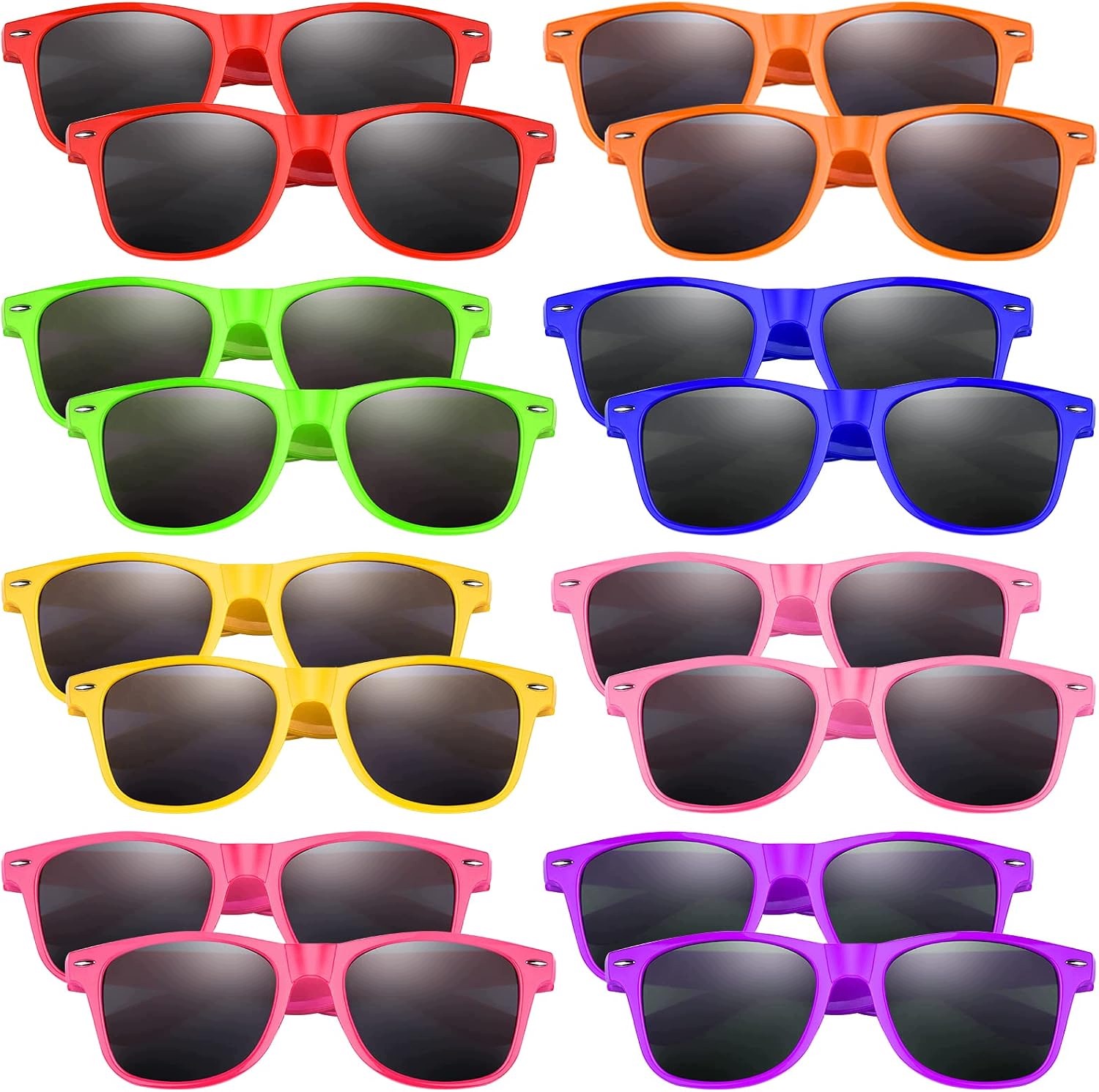 Neonowe okulary przeciwsłoneczne dla dzieci 3-8 lat UV400 16 sztuk