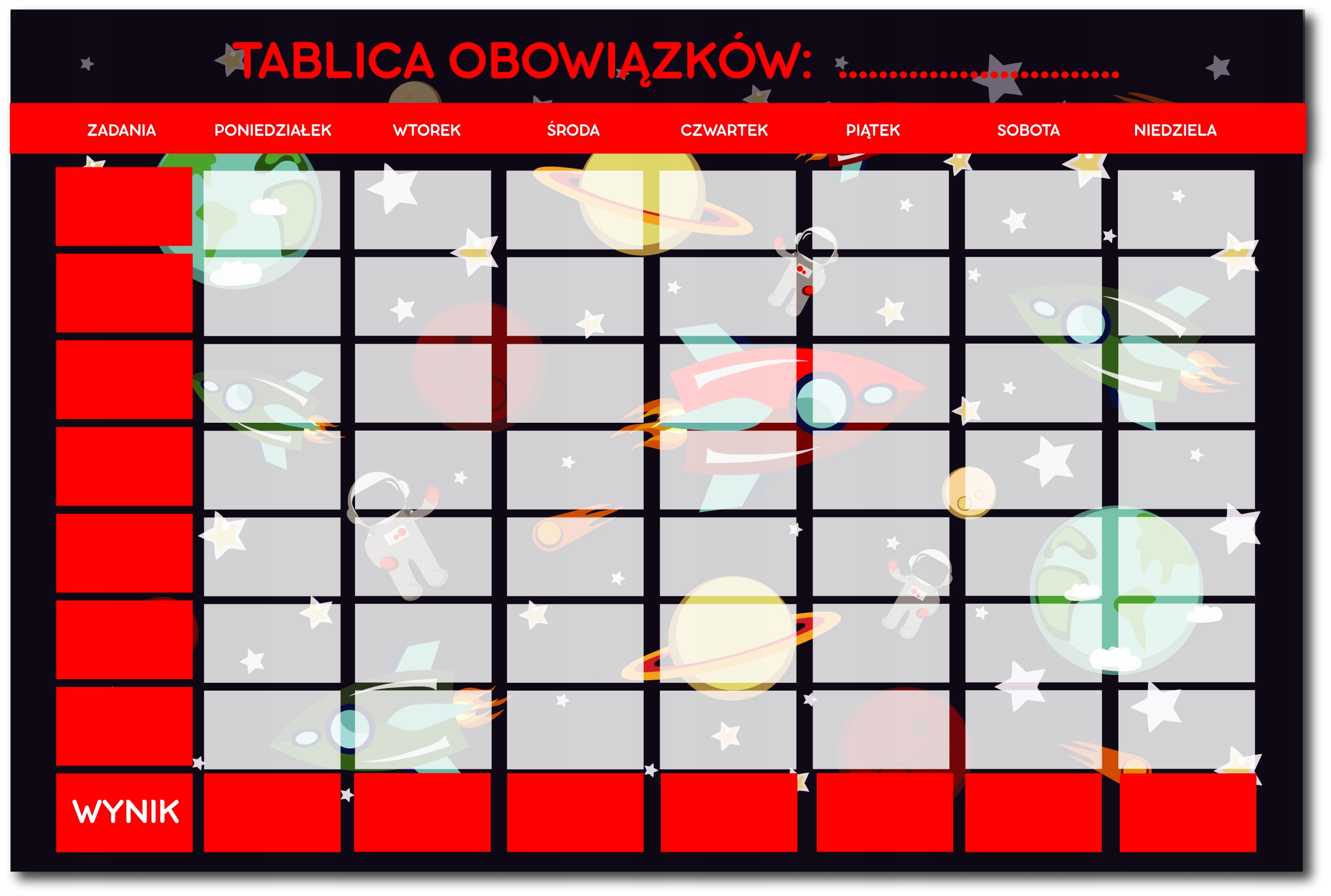 

Tablica magnetyczna, tablica obowiązków Kosmos