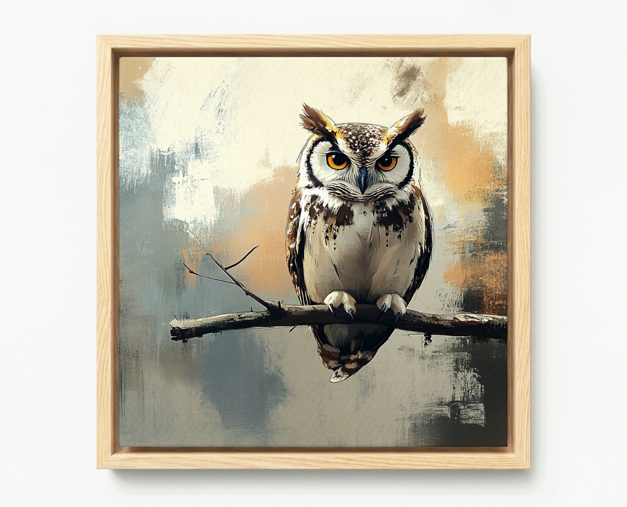 Obraz Rám Americký Box Pták Sova Moudrost Boho Fantasy Magie Symbol 60x60