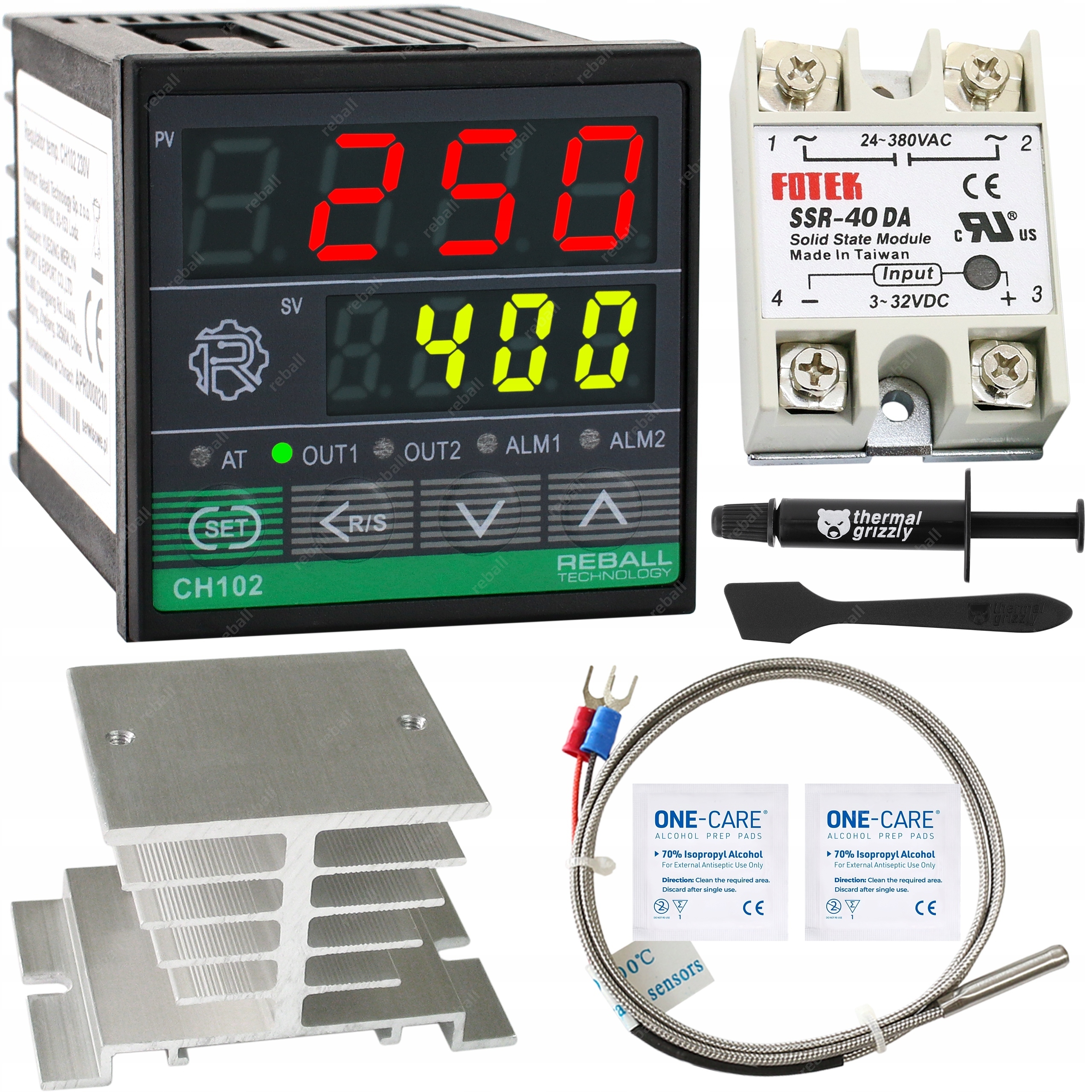 Regulátor Teploty Regulátor CH102 1800°C Ssr 40A Senzor Chladič Pasta