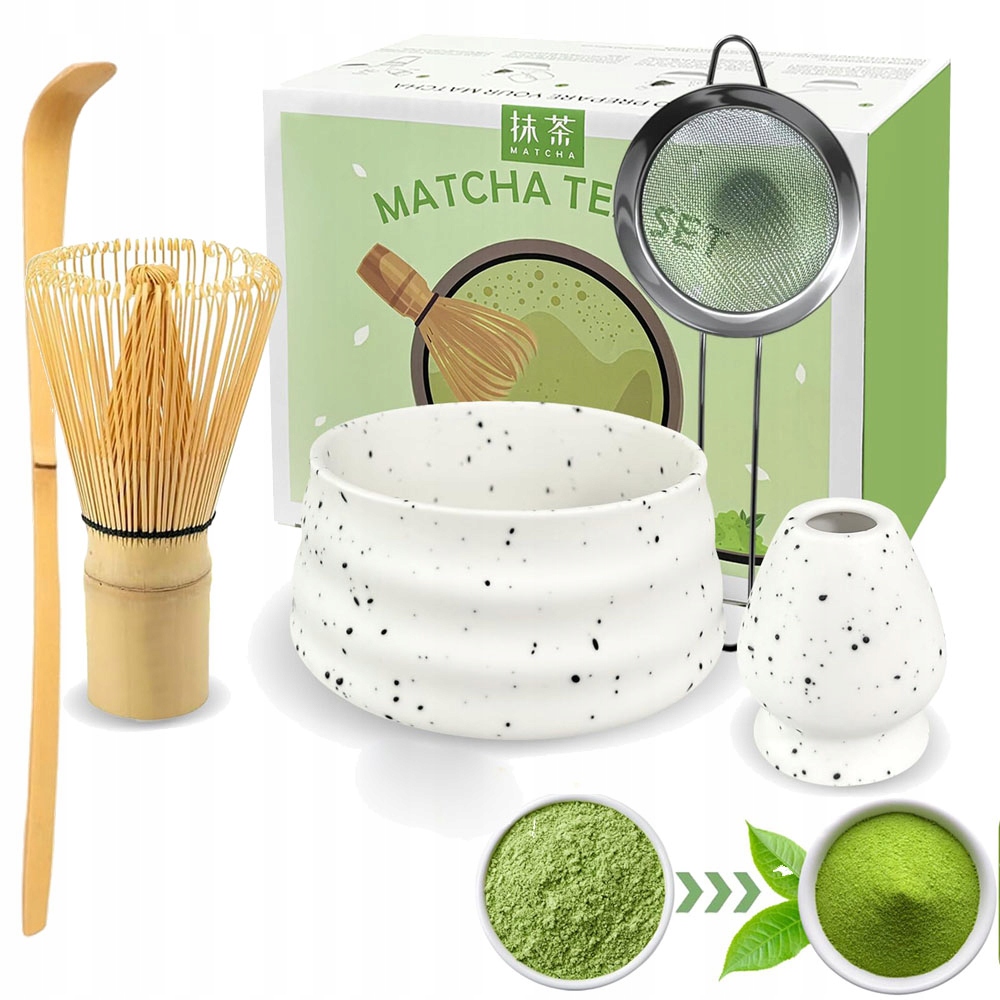 Levně Dárková Sada na čaj Matcha Sada Matcha s metličkou 5v1