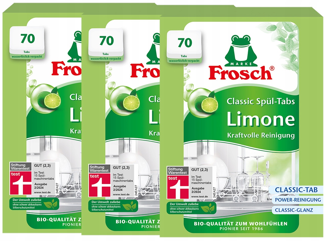 Levně Frosch Classic Limetkové tablety do myčky Účinné a Ekologické x 210