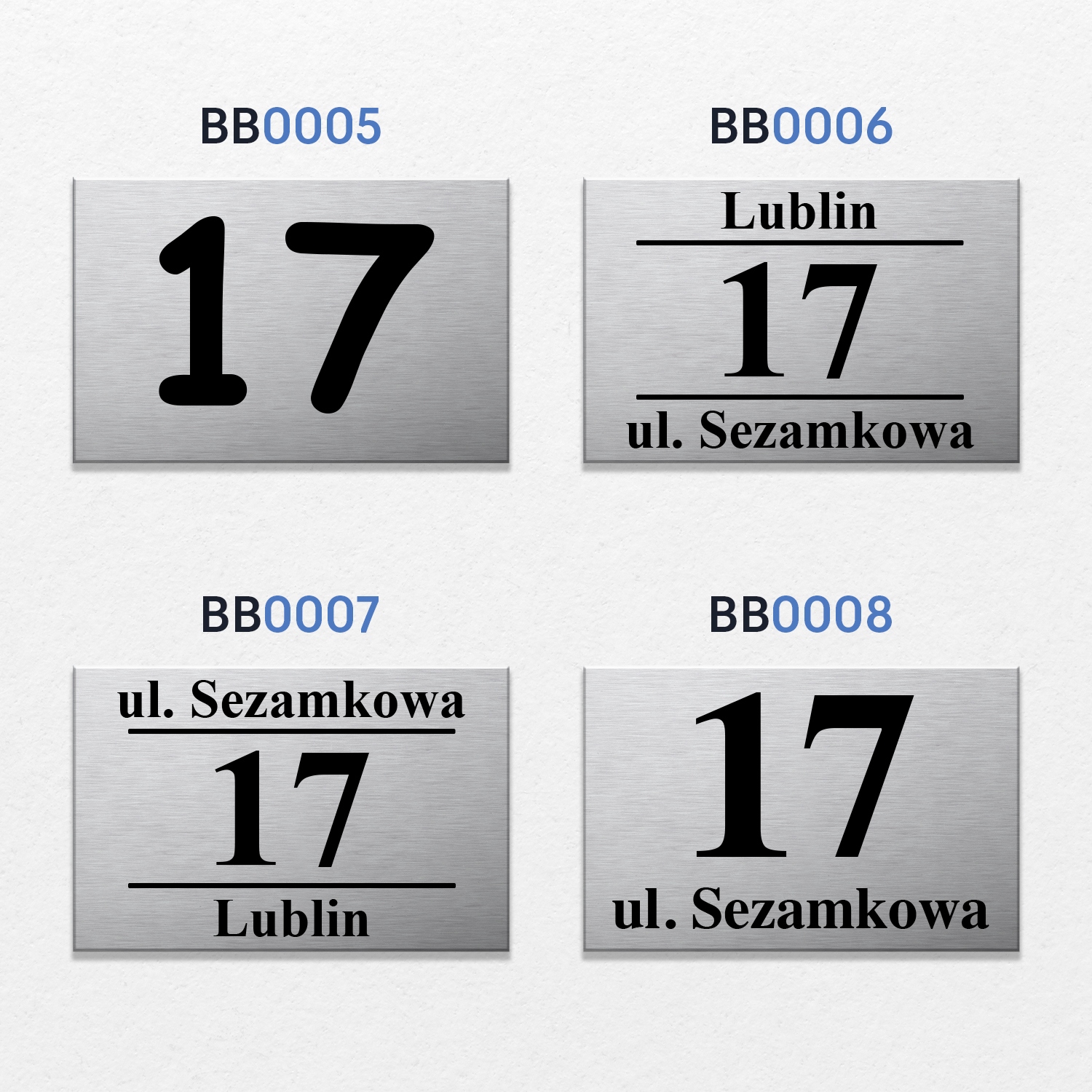 NUMER NA DOM TABLICZKA ADRESOWA Z NUMEREM DOMU 32x21 cm Srebrna + KOŁKI Kod producenta TABLICA DIBOND ADRESOWA NUMER DOMU ULICA