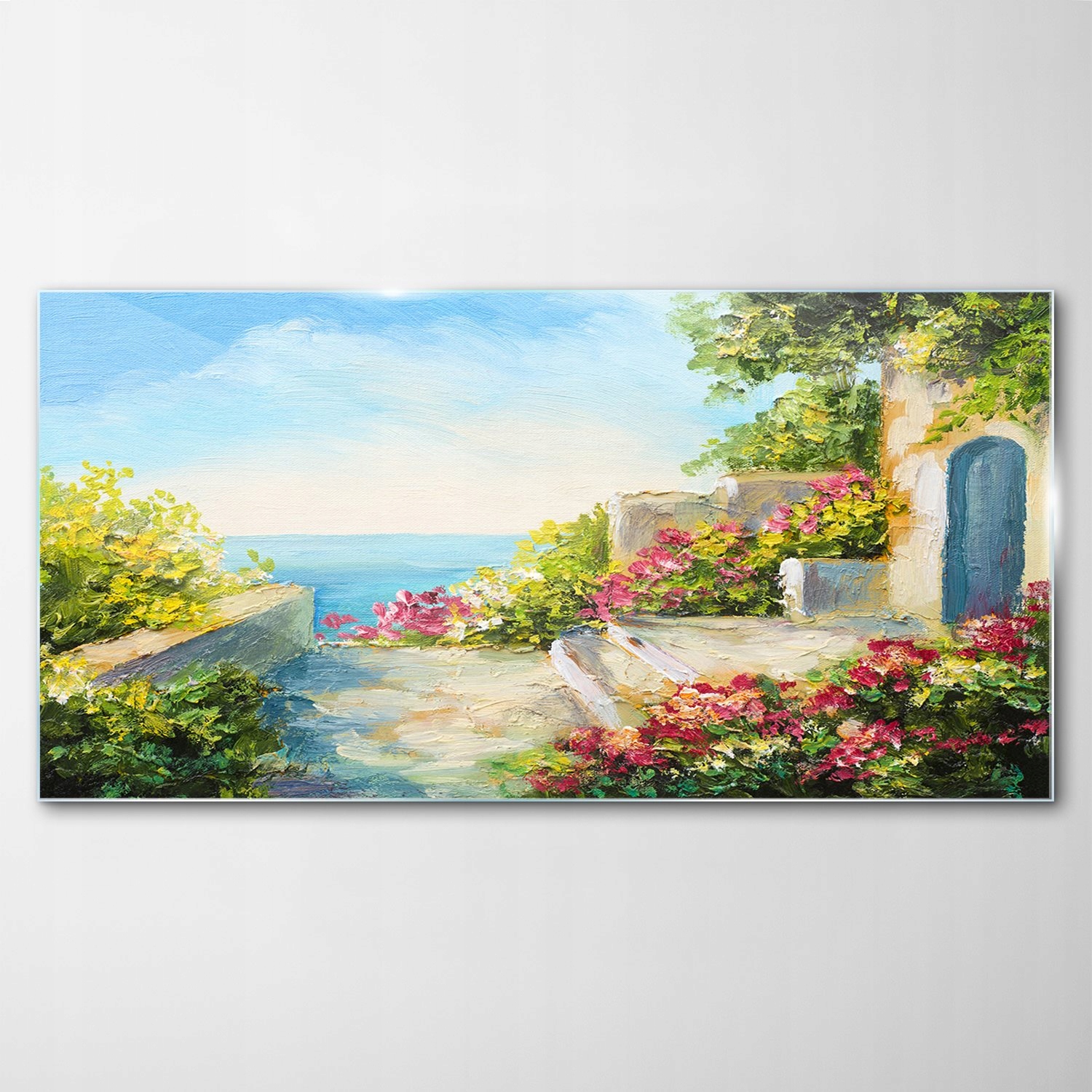 

Hartowany Obraz Szklany Morze Dom Kwiaty 100x50