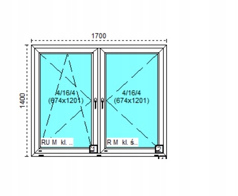 Tanie okno PCV RU+R Białe 170x140