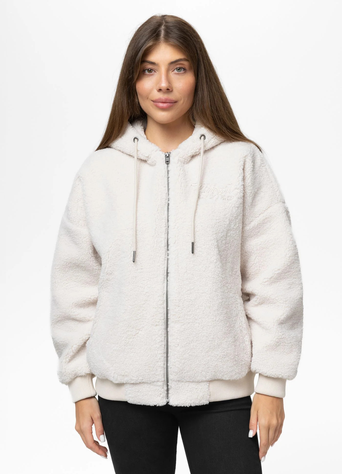 Dámská plyšová Mikina S Kapucí Pit Bull Daisy krémová, velikost M/L